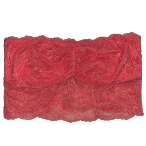 American Eagle Lace Bandeau Bralette Women Large Coral Pink